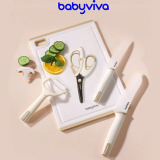 Bộ dụng cụ cắt thức ăn cho bé 5IN1 bằng gốm sứ cao cấp Babyviva