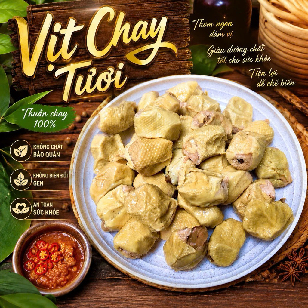VỊT CHAY TƯƠI GÓI 500gram - Thơm ngon chế biến món cari vịt chay rất ngon