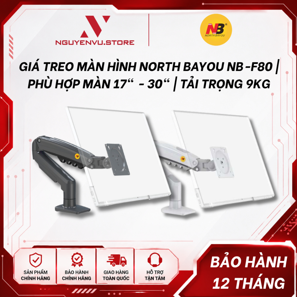 Giá treo màn hình North Bayou NB-F80 | Phù hợp màn 17" - 30" | Tải trọng 9Kg / NB-G60 (27-45 Inch) - Hàng Chính Hãng
