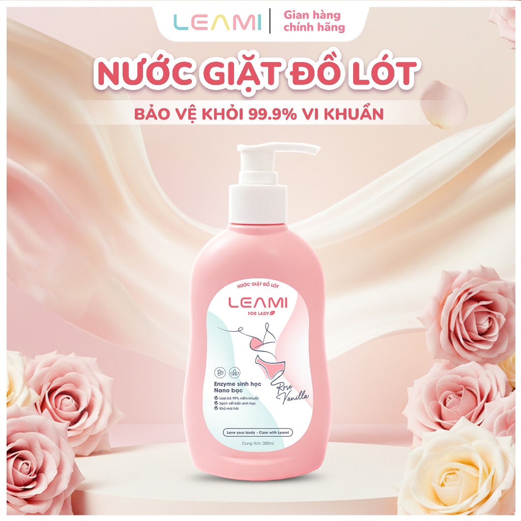 Nước Giặt Đồ Lót Leami For Lady 300ml – Làm Sạch Chuyên Biệt, Hỗ Trợ Giảm Mùi, Dịu Nhẹ Với Sợi Vải