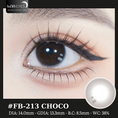 [SALE] Lens mắt FB-213 Choco màu nâu đen chấm sáng hiệu ứng long lanh không giãn tự nhiên size nhỏ