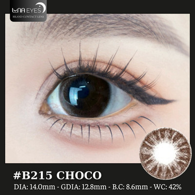 [SALE] Lens mắt B215 Choco màu nâu socola vân tia tự nhiên, size nhỏ - thương hiệu LUNA EYES