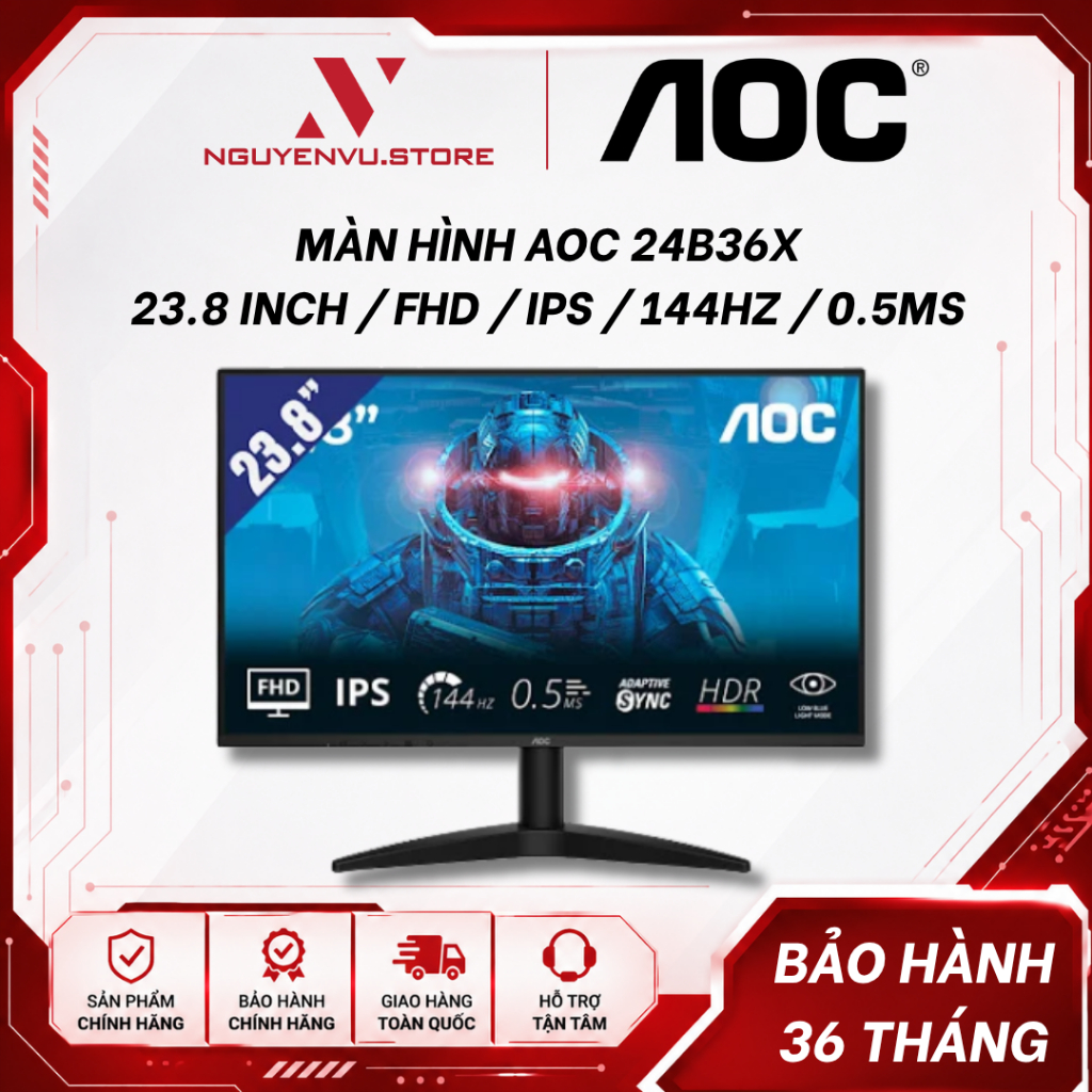 Màn Hình Gaming AOC 24B36X 23.8 inch / 25B36X 24.5 inch / 27B36X 27 inch ( FHD/IPS/144Hz/0.5ms ) - H