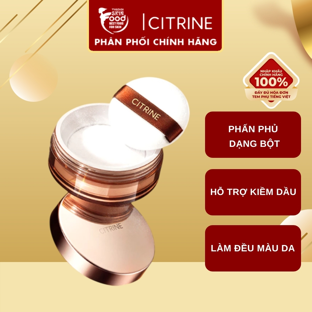 Phấn phủ bột Citrine kiềm dầu, bền màu, cho lớp nền tự nhiên Clear Mist Loose Powder 10g thegioiskin