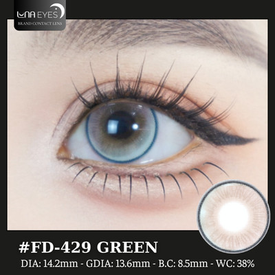 [SALE] Lens mắt FD-429 Green màu xanh filter viền đen long lanh, size vừa - thương hiệu LUNA EYES