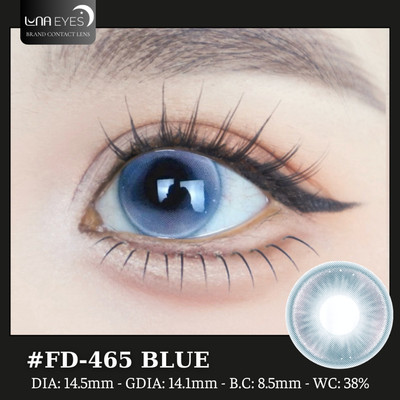 [SALE] Lens mắt FD-465 Blue màu xanh filter đối xứng viền sáng nổi bật, size lớn - brand LUNA EYES