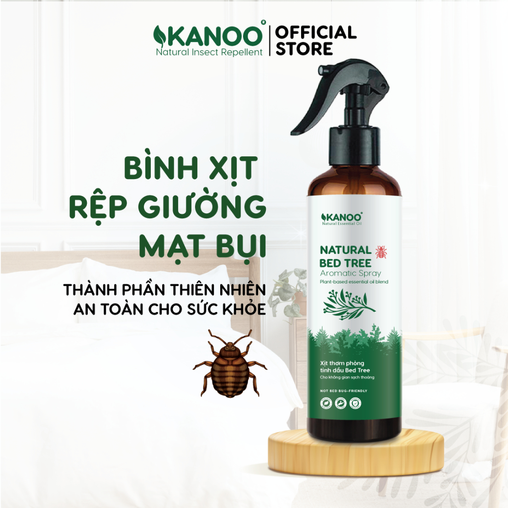 Bình Xịt Thơm Phòng Hỗ Trợ Ngăn Ngừa Rệp Giường, Mạt Bụi, Ve Bọ KANOO