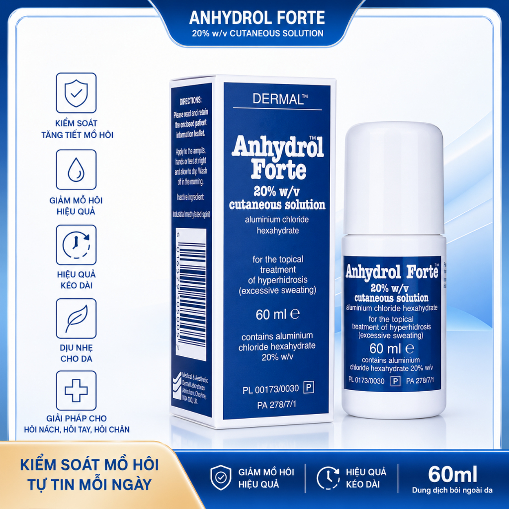 Lăn Khử Mùi Anhydrol Forte Roll On 60ml, Lăn Nách Anhydrol