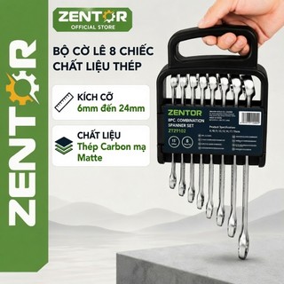 Bộ 8 Chiếc Cờ Lê Thép Carbon Zentor Cờ Lê Vòng Miệng 2 Đầu Chất Liệu Bền Đẹp Chuyên Dụng Sửa Chữa Cơ Khí