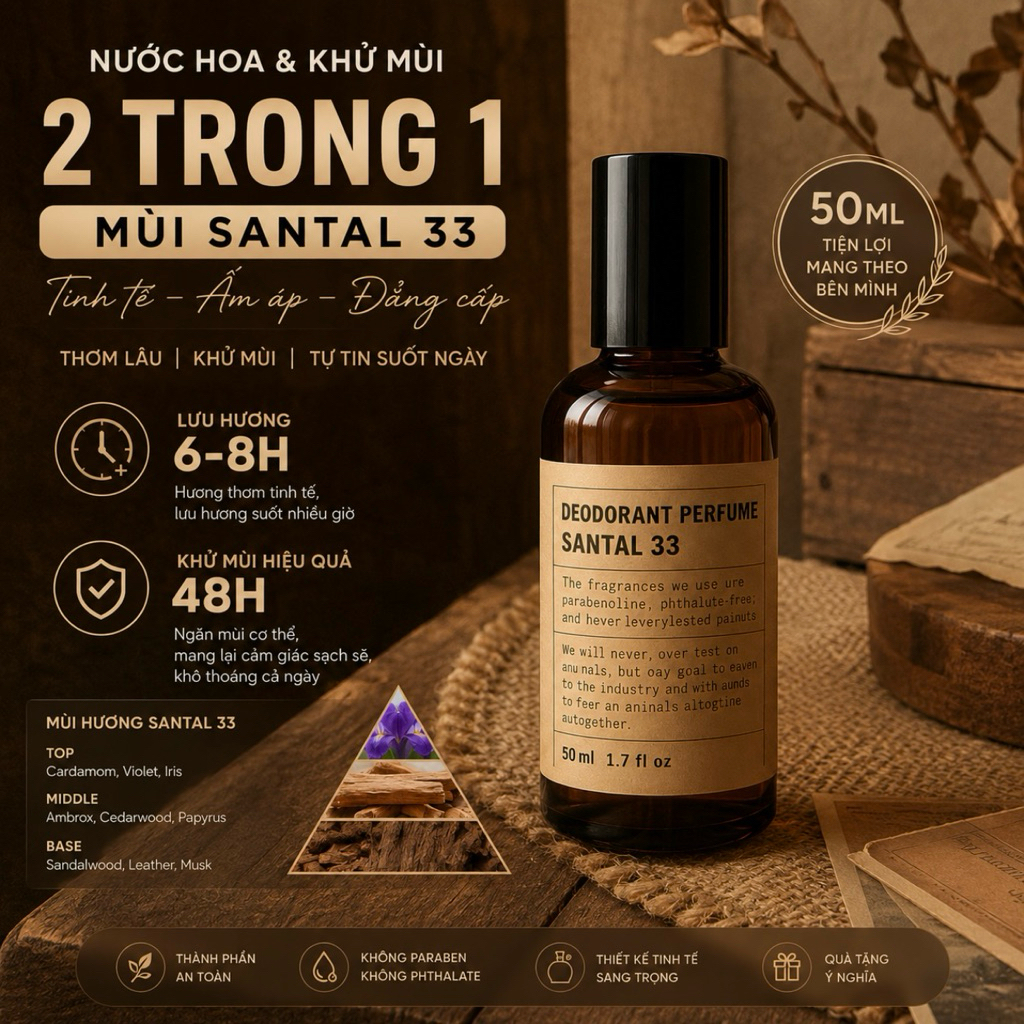 𝐃𝐞𝐨𝐝𝐨𝐫𝐚𝐧𝐭 𝐏𝐞𝐫𝐟𝐮𝐦𝐞 - Nước hoa khử mùi Dupe LELAB0 13, 33, 31 nguồn Mỹ