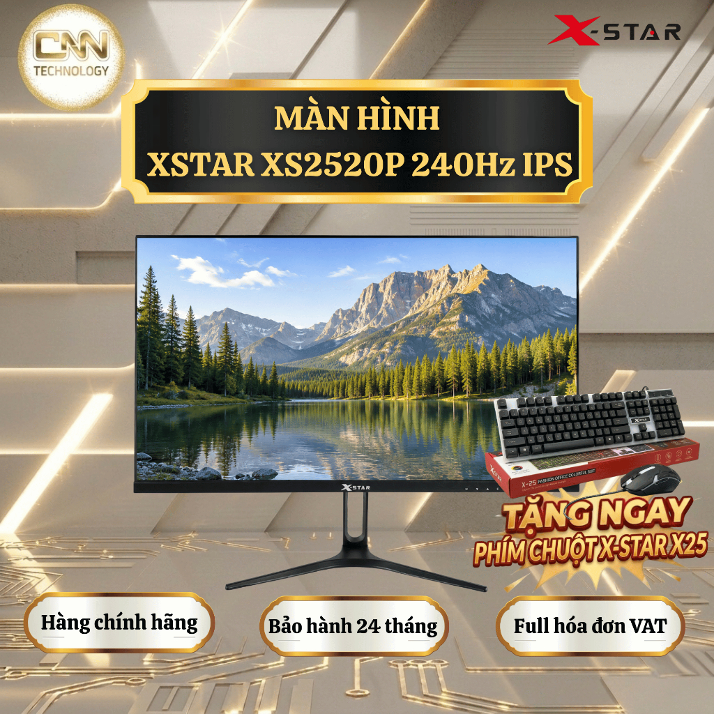 Màn hình GAMING X-STAR XS2520P 25inch FHD 240Hz - Tần số quét 240Hz - Chơi game FPS & Esports