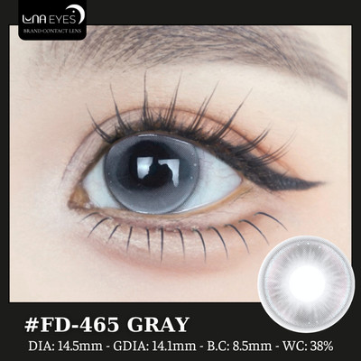 [SALE] Lens mắt FD-465 Gray màu xám filter đối xứng viền sáng nổi bật, size lớn - brand LUNA EYES