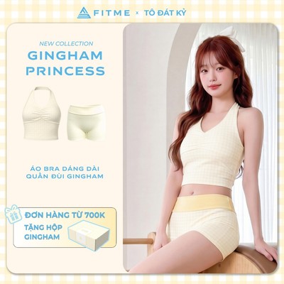 Bộ đồ tập gym, yoga, pilates nữ Fitme áo dáng dài Muse SL, quần legging đùi Sparkle SL nâng vòng 3