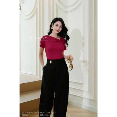 Quần Baggy Nữ Công Sở MY WAY Cạp Cao Đai Bản To Tôn Dáng Trẻ Trung 1MQ01126Y
