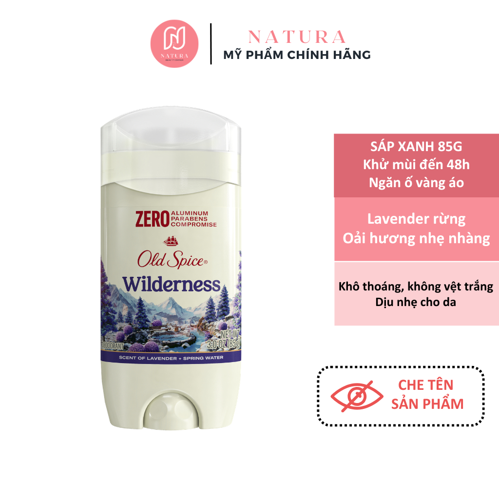 [Nhập khẩu Mỹ- tem phụ] Sáp Khử Mùi Old Spice Hương Wilderness Sức Hút Hoang Dã 85g
