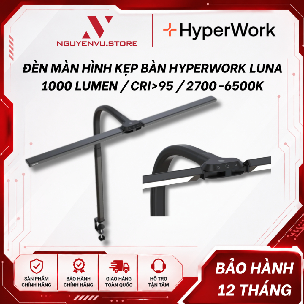 Đèn bàn LED HyperWork Luna - HPW DL01 - Hàng Chính Hãng