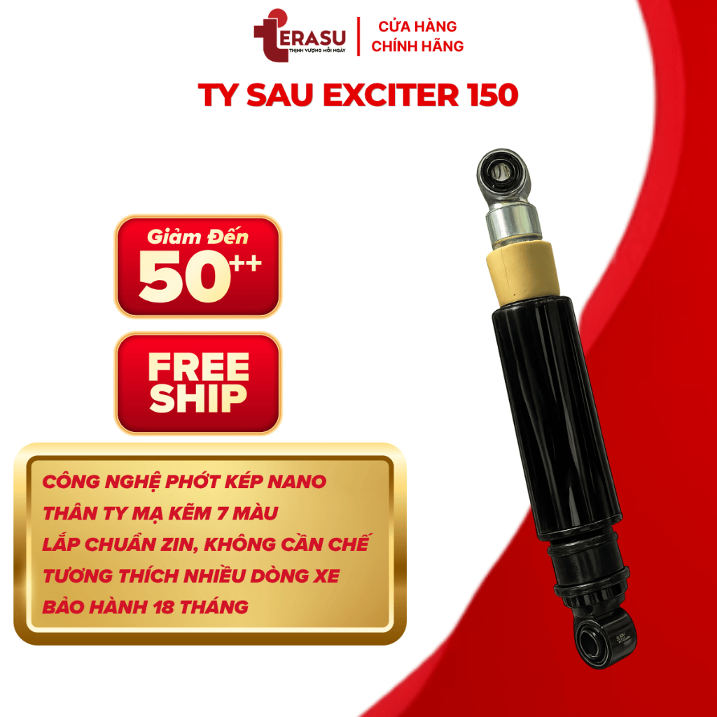 Ty Phuộc Sau Exciter 150, Ty Sau Yamaha Ex150 Độ Nhún Êm Chống Xì Dầu Hiệu Ikada (BH 18 Tháng)