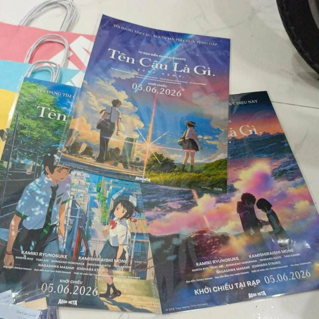 BỘ SƯU TẦM Poster YOUR NAME ( Poster TÊN CẬU LÀ GÌ) NGUYỄN VĂN MƯỜI- PHOTOCARD YOUR NAME -MÓC KHÓA Y