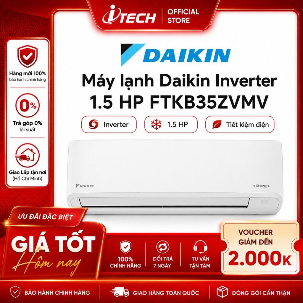FTKB35ZVMV  Máy Lạnh | Điều Hòa DAIKIN Inverter 1 Chiều FTKB35ZVMV 1.5 HP - Hàng chính hãng