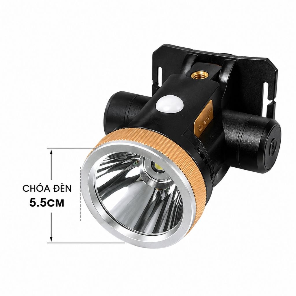 Đèn Đội Đầu LED ND-1001 Siêu Sáng trắng .Chóa 5.5cm Sạc USB Chống Nước Chiếu Xa Câu Cá Đi Đêm Sửa Ch