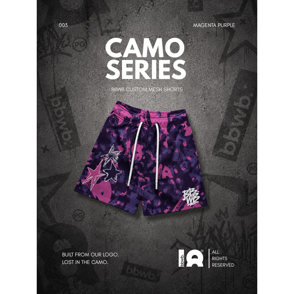 BBWEBACK CAMO SHORT MAGENTA PURPLE