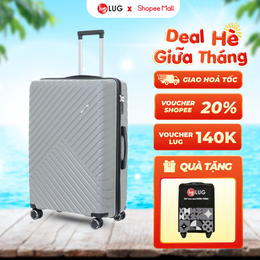 Vali Kéo LUG Holdall MP807- Size 20/24/28 - Nhựa PP chống bể vỡ,Màu Sắc Trẻ Trung, Khoá Số Bảo Mật
