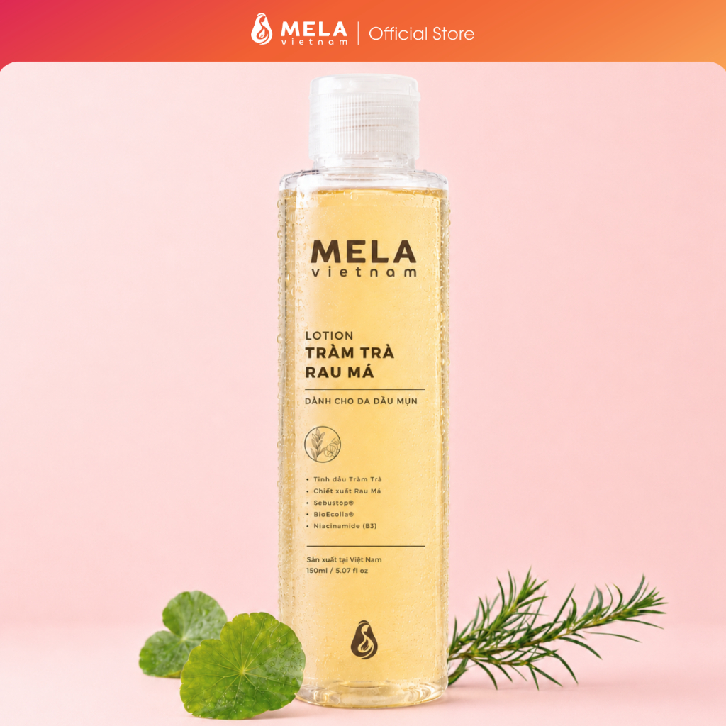 [Mela] Lotion Tràm Trà Rau Má cho da dầu mụn, Tràm Trà, Rau Má & Niacinamide (B3)