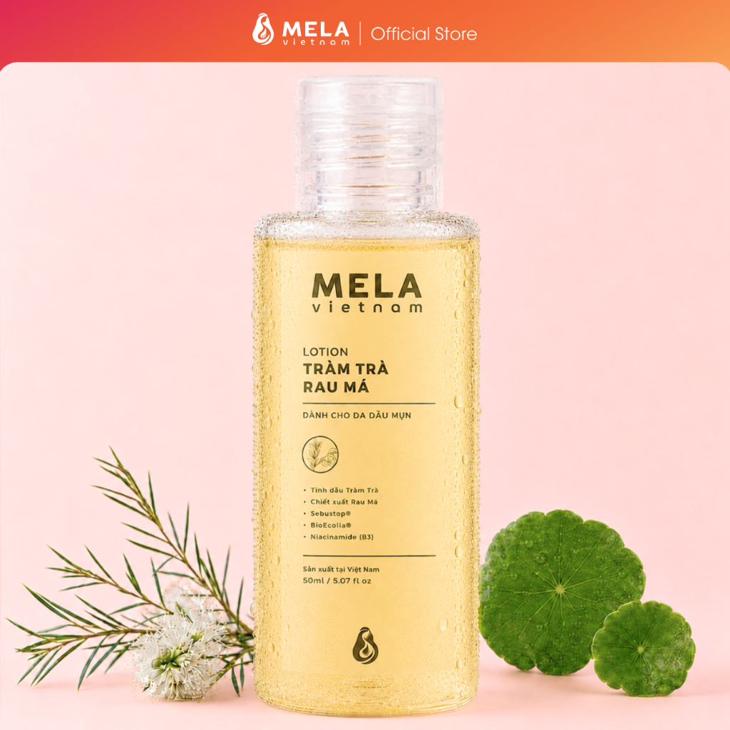 [Mela] Lotion Tràm Trà Rau Má cho da dầu mụn, Tràm Trà, Rau Má & Niacinamide (B3)