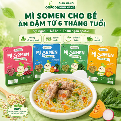 Mì Somen cho bé ăn dặm từ 6 tháng tuổi ONFOD ANPASO vị rau củ bí đỏ củ cải củ dền mix