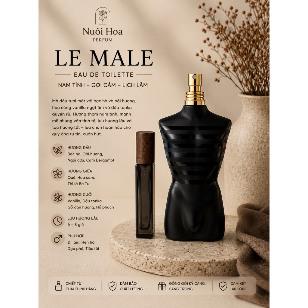 Mẫu thử Le Male Le Parfum – Eau de Parfum Intense-quý ông lịch lãm cuốn hút -