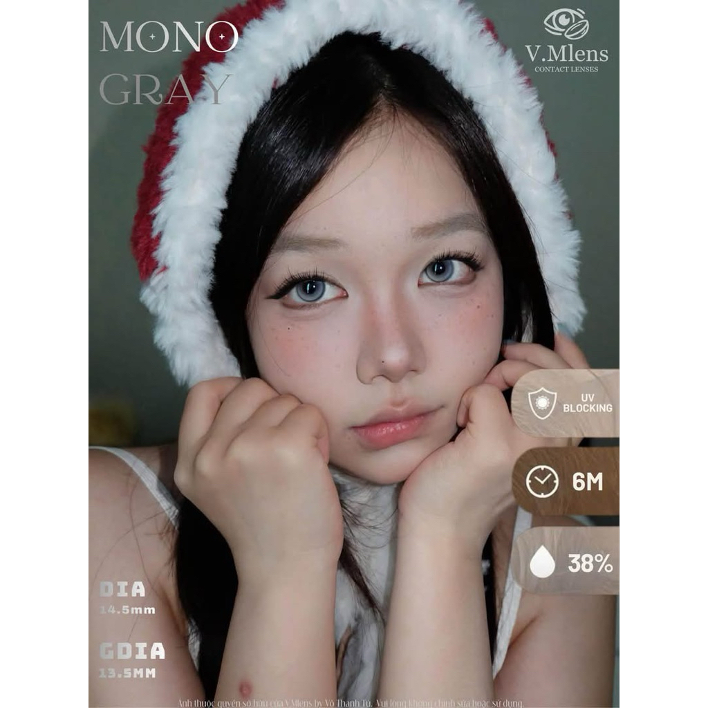 [HOẢ TỐC HCM](GIÁ 1 ĐÔI) Lens 6 Tháng Mono Gray nhà Lenslens