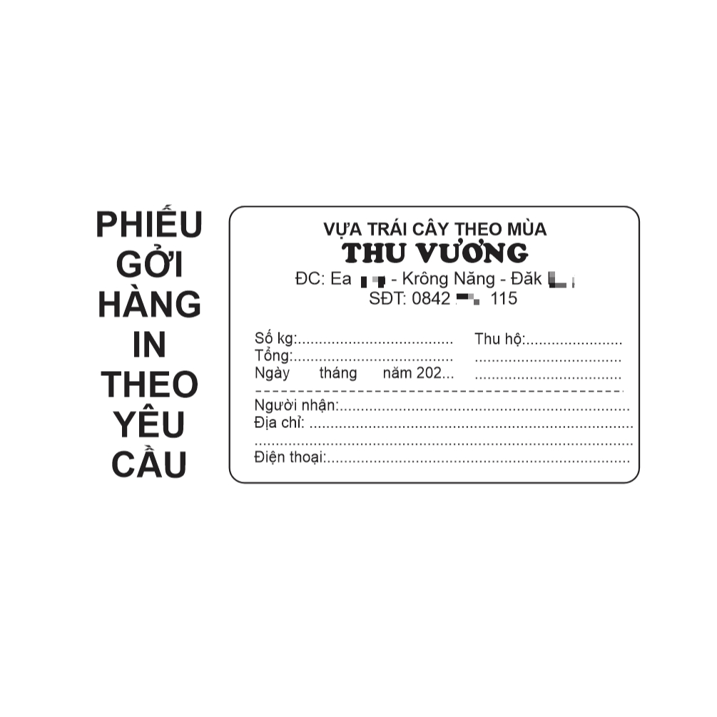 phiếu ship hàng - kích thước a5 - 50 tờ