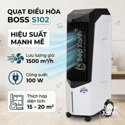 [TẶNG QUÀ 300K] Quạt Điều Hòa Boss S102 Nhập Khẩu Thái Lan - Bảo Hành 12 Tháng, Có Remote