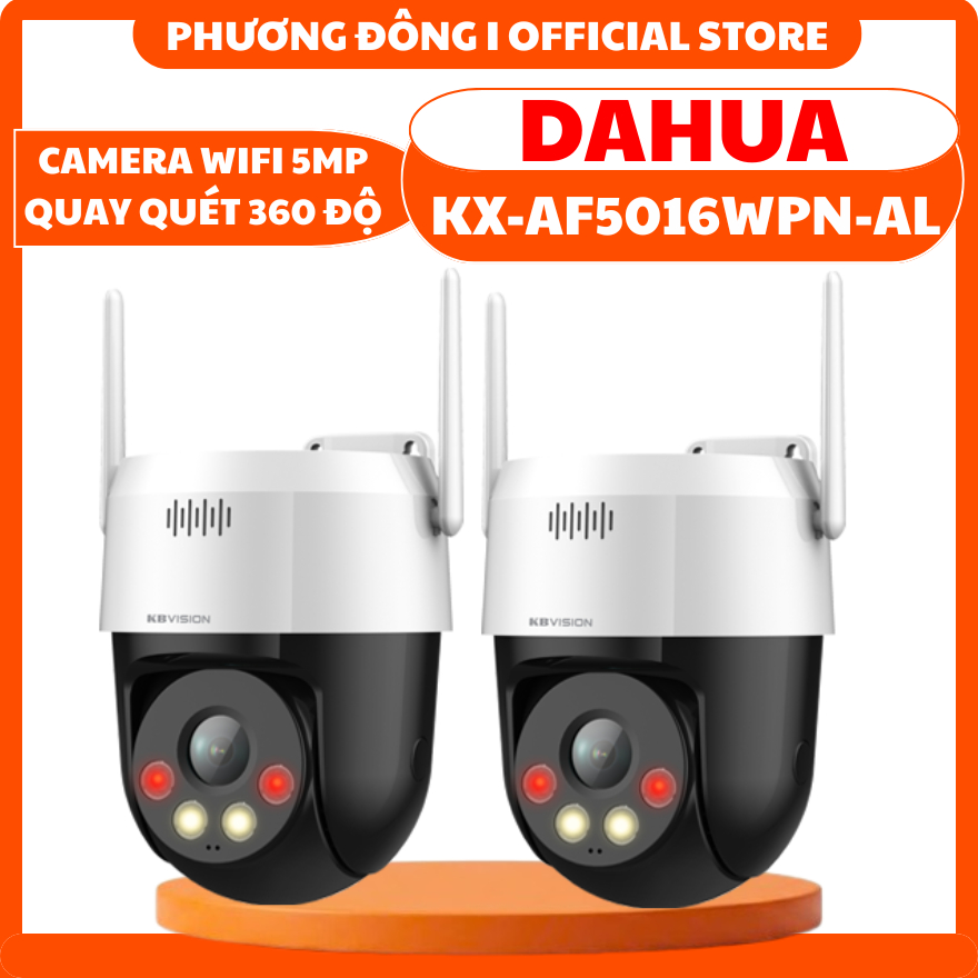 CAMERA WIFI NGOÀI TRỜI DAHUA KX-AF5016WPN-AL 5MP - FULL COLOR, QUAY 360 ĐỘ, PHÁT HIỆN NGƯỜI