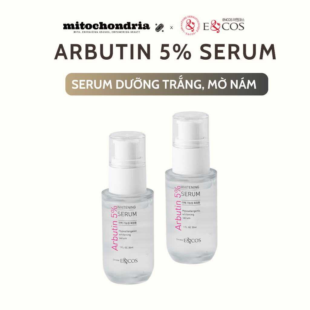 Serum làm mờ nám & sáng da E&COS Arbutin 5% Whitening Serum 30ml