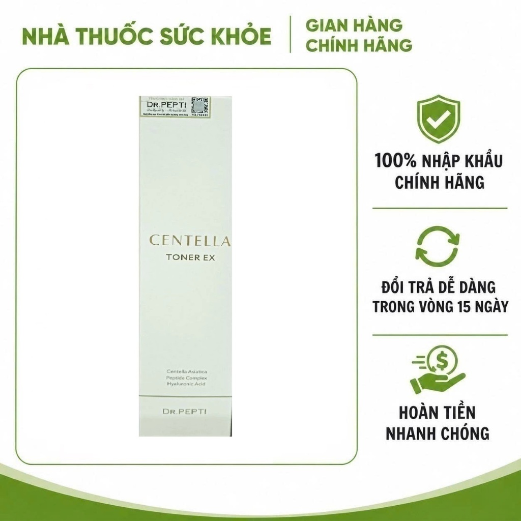 (Nhập Chính Hãng - Đủ VAT) Nước Hoa Hồng Dr. Pepti+ Centella Toner 180ml