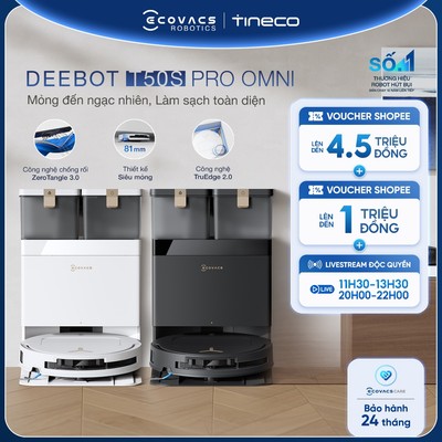 Ecovacs DEEBOT T50S Pro Omni Robot hút bụi lau nhà | Bảo hành chính hãng 24 Tháng