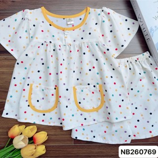 NB260769 Bộ tole đùi 2 túi Mẹ và Bé 10kg-68kg tay ngắn quần ngắn với chất liệu tole lanh loại 1 mềm mát.