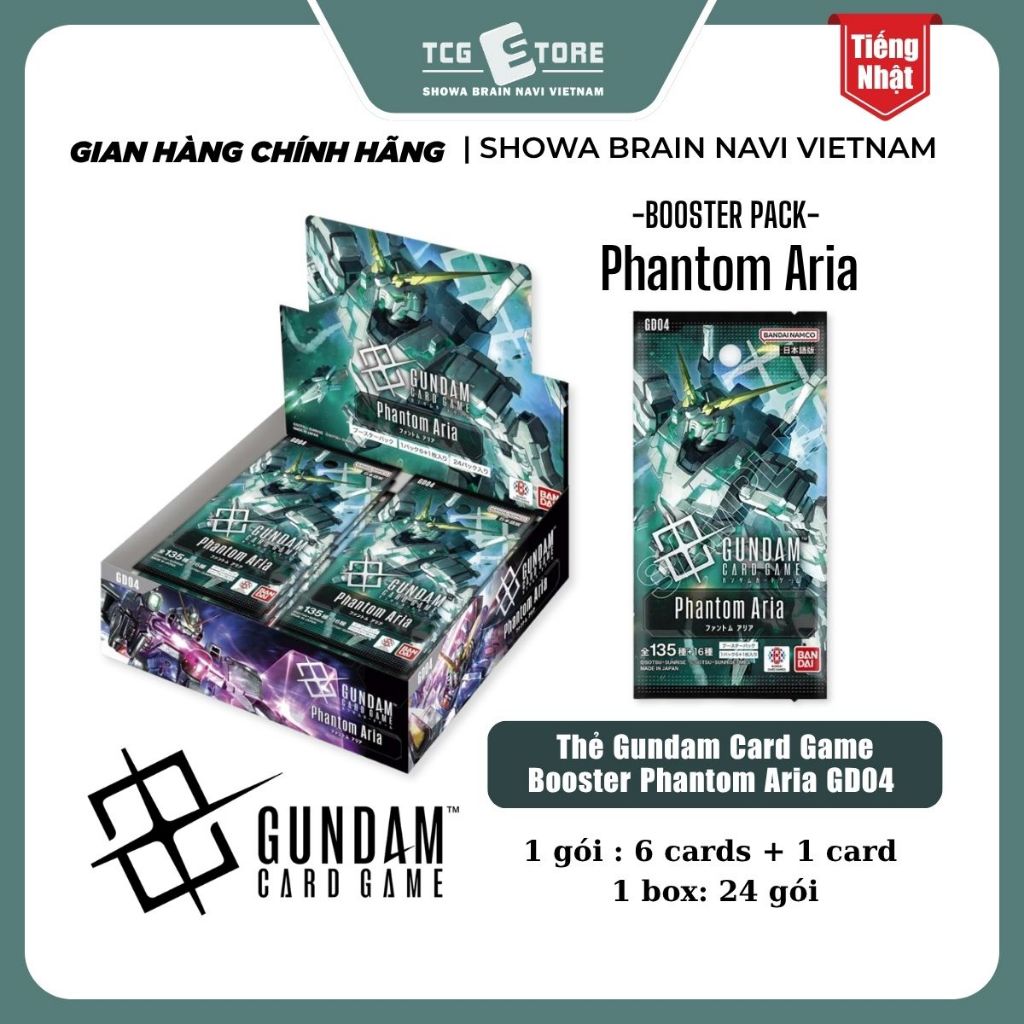 Box sealed 24 pack Thẻ Gundam Card Game Booster Phantom Aria GD04 tiếng Nhật