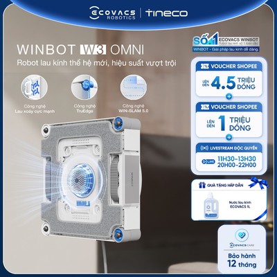 [KOLs Live] Ecovacs Winbot W3 Omni Robot lau kính - Lực hút 10000Pa