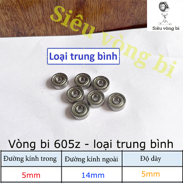 [Loại trung bình] Vòng bi- bạc đạn mã 605z kích thước 5x14x5mm, hàng OEM Trung Quốc