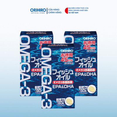 Liệu trình Omega-3 Orihiro hỗ trợ mắt và tim mạch 90 ngày