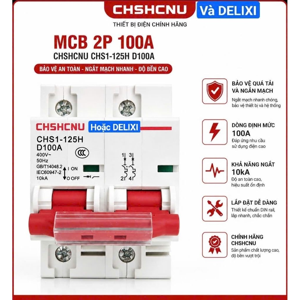 CP AC 1 PHA 100A APTOMAT BH 1 NĂM