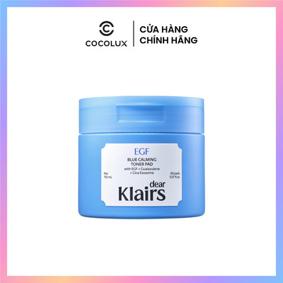 Nước Hoa Hồng Dear Klairs Dạng Miếng EGF Blue Calming Toner Pad 150ml