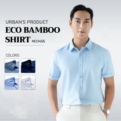 Áo sơ mi nam trơn URBAN cao cấp công sở vải BAMBOO mềm mịn thoáng khí tốt hạn chế nhăn NO.1455