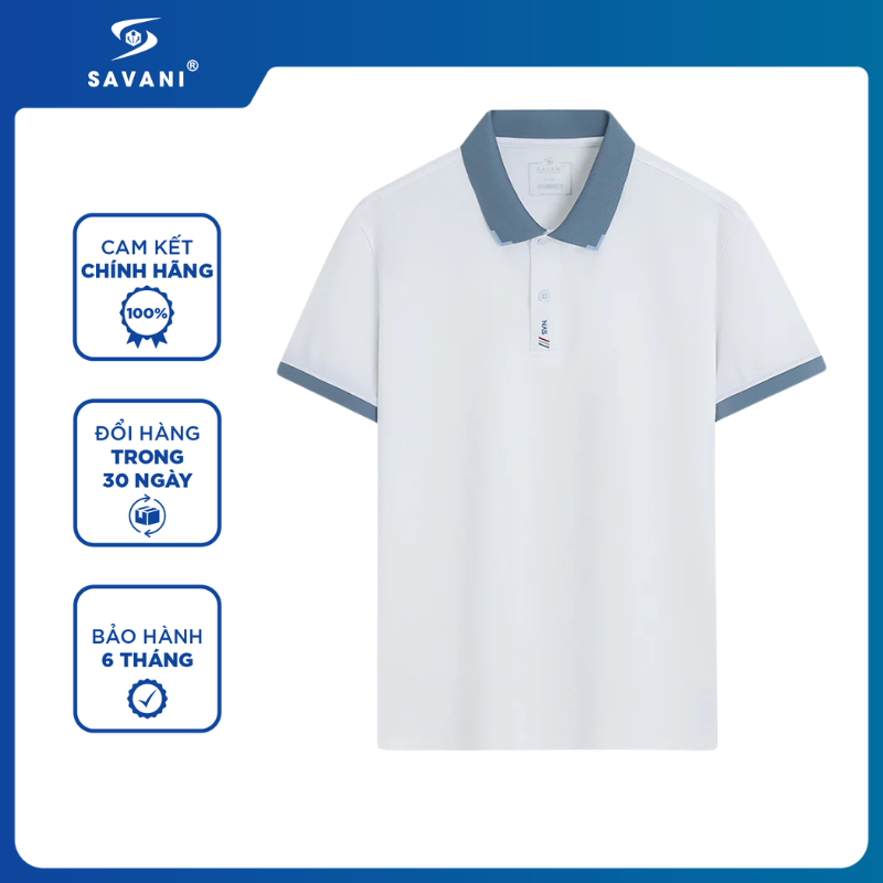 Áo Thun Polo Nam SAVANI Phối Màu Cổ Áo, Chất Vải Mềm Mát, Thấm Hút Mồ Hôi Tốt MPFA003S6
