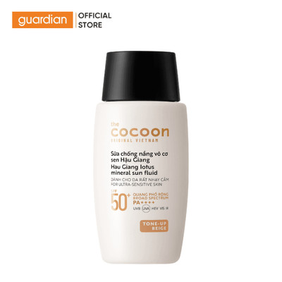 Sữa Chống Nắng Vô Cơ Sen Hậu Giang Cocoon SPF 50 Tone-Up Beige 50ml