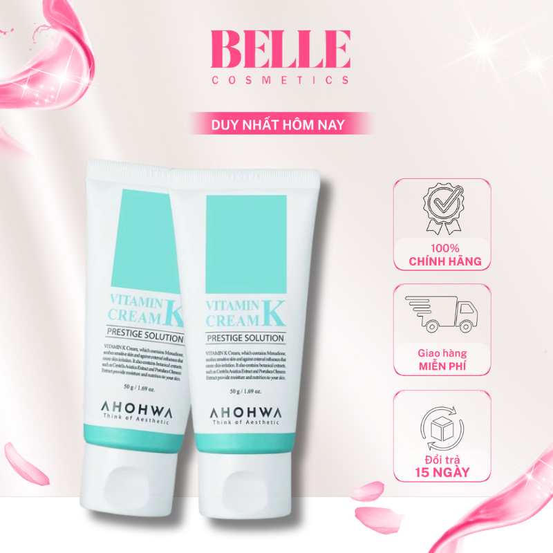 Kem Dưỡng Phục Hồi Ahohwa Vitamin K Cream - Phục Hồi Da Mỏng Đỏ, Giãn Mao Mạch, Làm Dịu Da, Mờ Sẹo