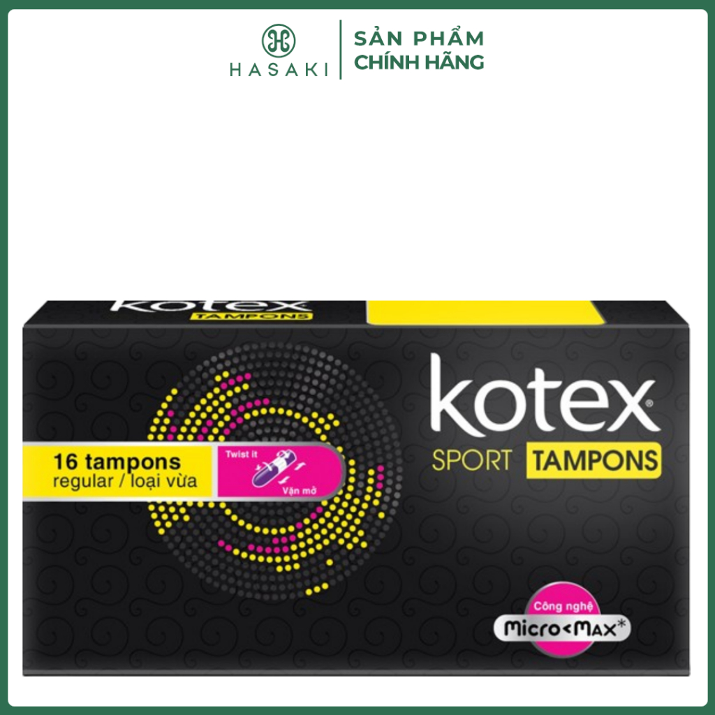 Băng Vệ Sinh Kotex Sport Tampon Loại Vừa 16 Miếng Tampon Regular Hasaki Sản phẩm chính hãng