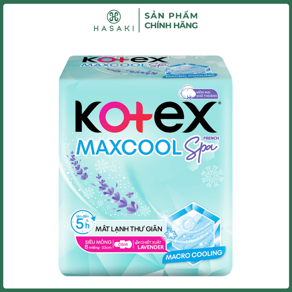 Băng Vệ Sinh Kotex Max Cool Siêu Mỏng Cánh 8 Miếng Max Cool Hasaki Sản Phẩm Chính Hãng